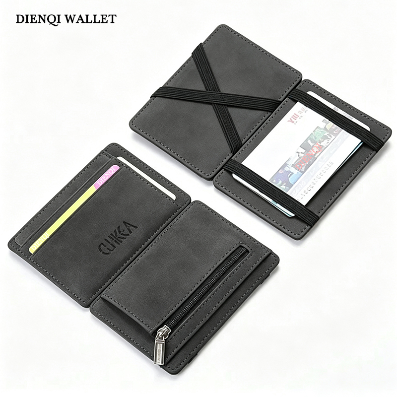 Coin Holder Men - กระเป๋าสตางค์หนัง PU แบบพับได้สำหรับผู้ชาย ใส่บัตรธุรกิจ บัตรเครดิต ช่องใส่เหรียญ