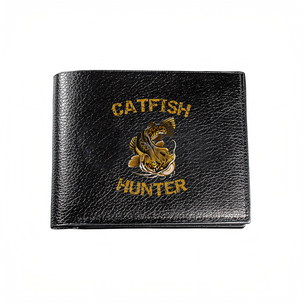 Men Accessories Photos - กระเป๋าสตางค์ปักลายปลาดุกพร้อมลายปลาโดดเด่นสำหรับผู้ชาย เครื่องประดับแฟชั่นลำลองสำหรับธุรกิจ