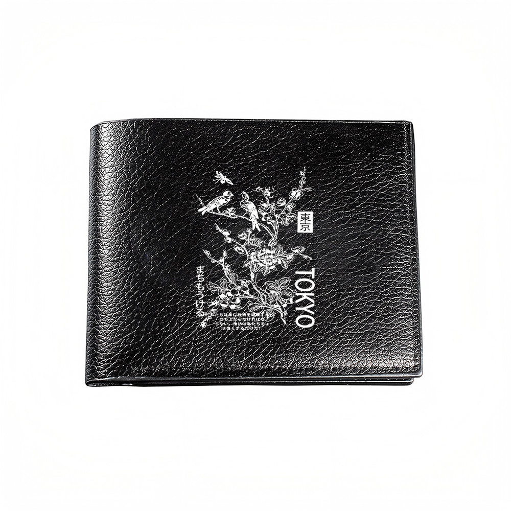 Men Accessories Photos - กระเป๋าสตางค์ผู้ชายลายดอกไม้สไตล์โตเกียว พร้อมลวดลายนกและกิ่งไม้ที่สง่างาม เหมาะสำหรับสไตล์ลำลองและธุรกิจ เป็นเครื่องประดับแฟชั่น