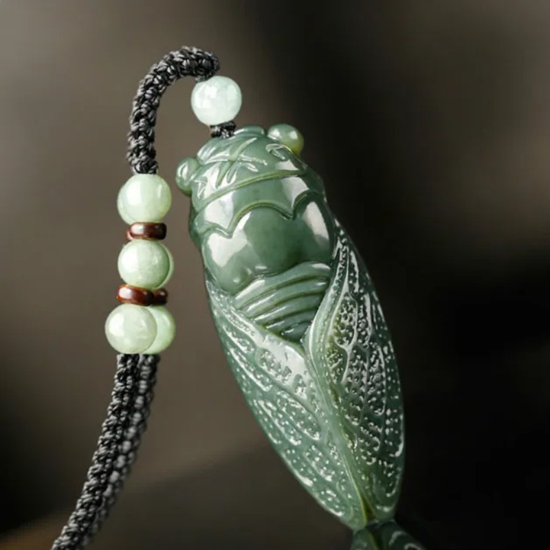Men Accessories Gift - หยกธรรมชาติHetian Cicadaลูกปัดจี้สร้อยคอสร้อยคอสร้อยคอสร้อยคอสร้อยคอสร้อยคอสร้อยคอสร้อยคอสร้อยคอสร้อยข้อมืออัญมณีแฟชั่นอุปกรณ์เสริมมือแกะสลักของขวัญAmuletสำหรับผู้หญิงผู้ชาย