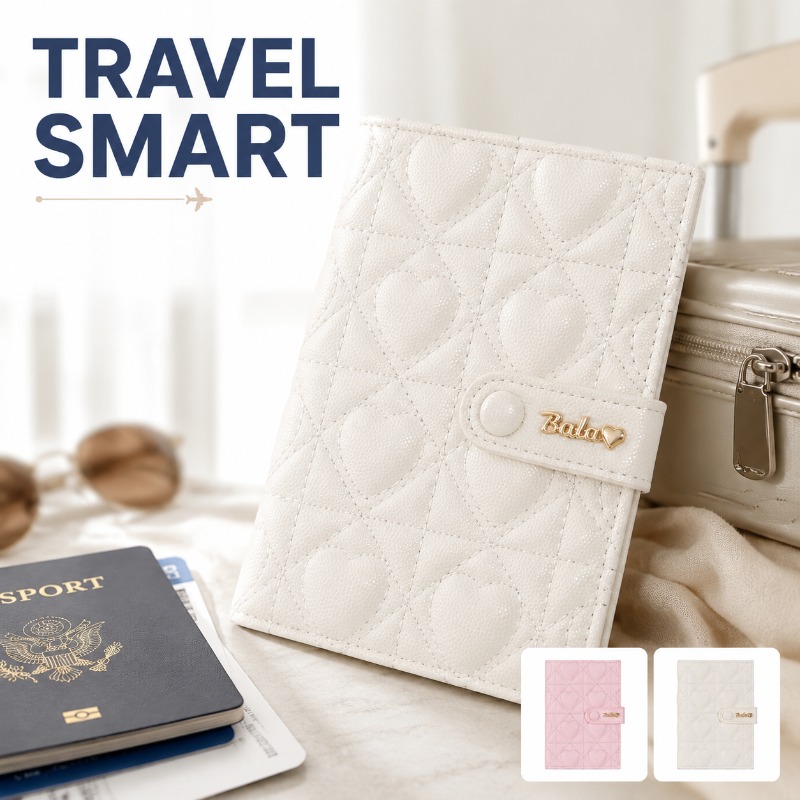 Passport Wallet Rfid - กระเป๋าใส่พาสปอร์ตและเอกสารเดินทาง ป้องกันการโจรกรรมข้อมูล RFID กระเป๋าใส่บัตรแบบพกพา สไตล์เกาหลี ป้องกันรอยขีดข่วน