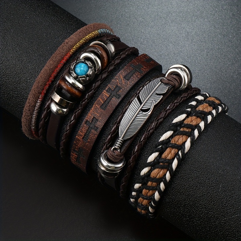 Men Accessories Look - Miss JQ 6 ชิ้น/เซ็ต Vintage PU