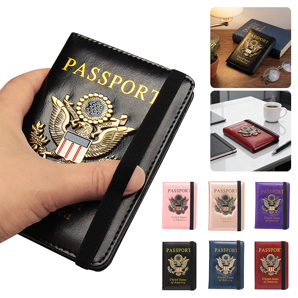 Passport Wallet Rfid - ที่ใส่พาสปอร์ต RFID สำหรับการเดินทาง ที่ใส่พาสปอร์ตกันน้ำแบบใหม่ พร้อมตราโลหะ 3