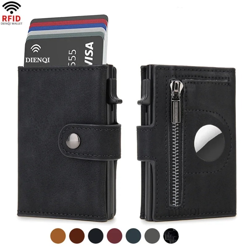 Coin Holder Men - กระเป๋าสตางค์วินเทจ PU ป้องกัน RFID สำหรับผู้ชาย 2