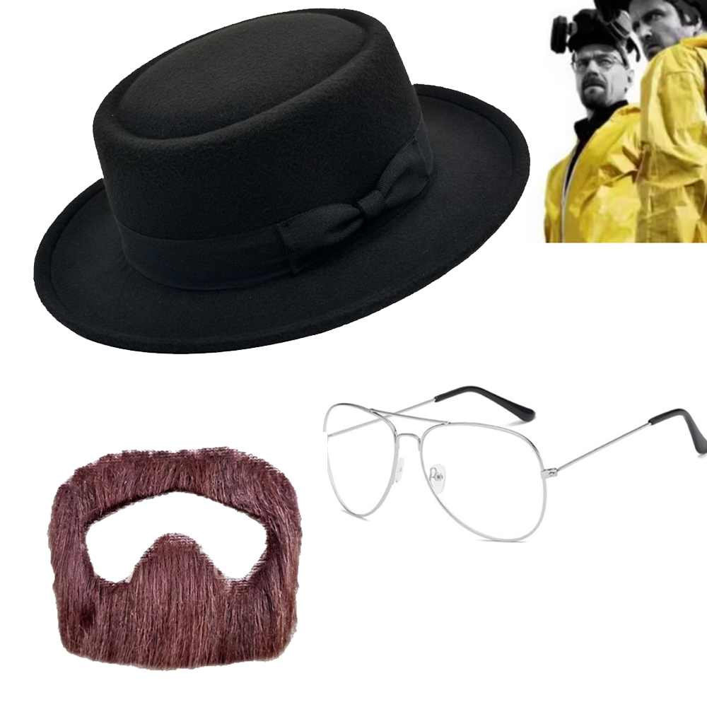 Men Accessories Kit - ชุดคอสเพลย์วอลเตอร์ ไวท์ พร้อมหนวด หมวก แว่นตา อุปกรณ์ประกอบฉากจากภาพยนตร์