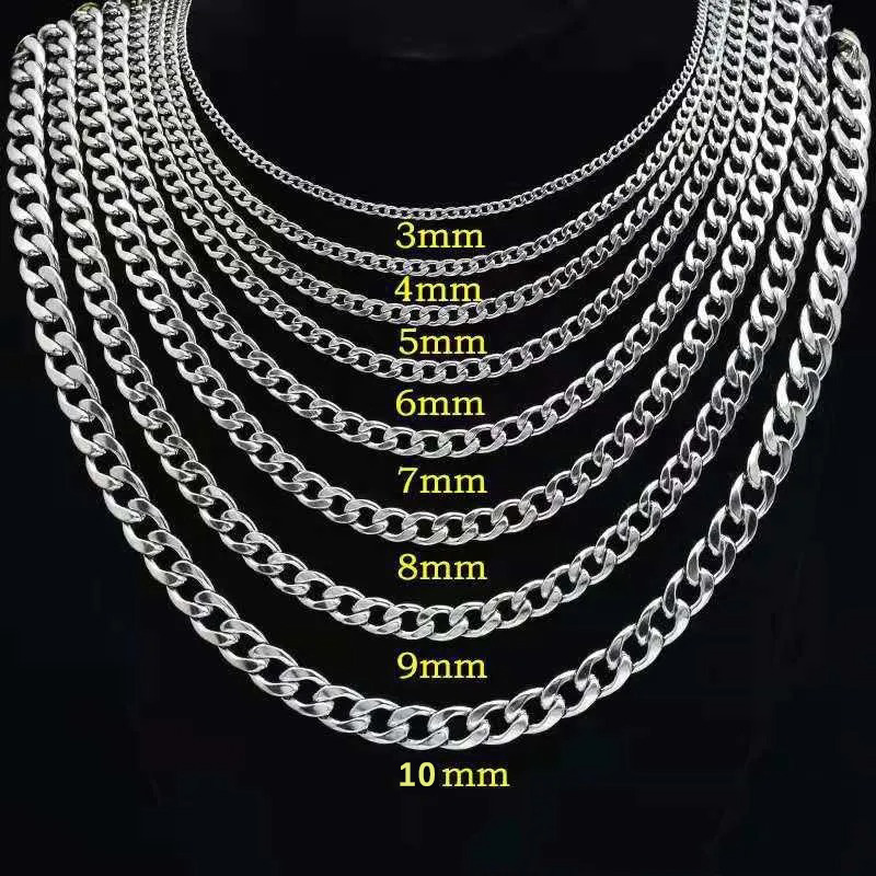 Men Accessories Neck Chain - สร้อยคอเงินแท้ 925 ชุบแบบ Cuban Chain สำหรับผู้ชาย