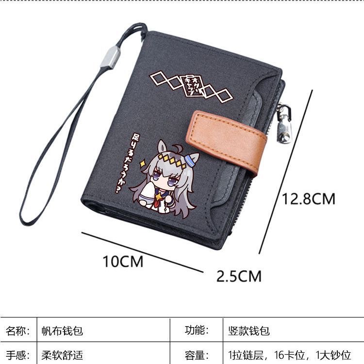 Men Accessories Bag - กระเป๋าสตางค์คอสเพลย์อนิเมะญี่ปุ่นลายลิตเติ้ลคุริ แบบสั้น พกพาสะดวก สำหรับใส่บัตรนักเรียน เหมาะสำหรับทั้งผู้ชายและผู้หญิง
