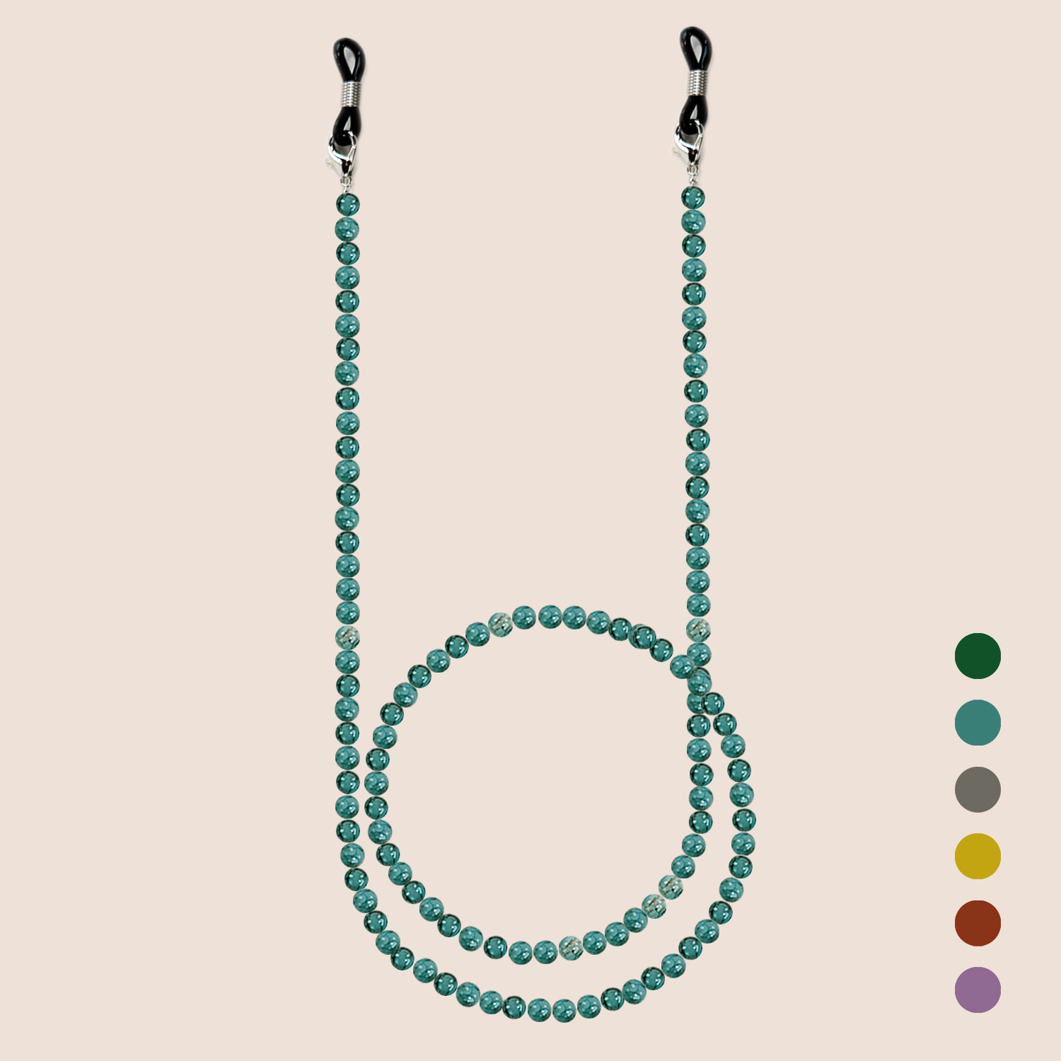 Men Accessories Neck Chain - สายคล้องแว่นตาแบบจีนประดับลูกปัดแก้วหลากสี ทำมือสไตล์เรโทร ป้องกันการสูญหาย สายคล้องคอสำหรับแว่นกันแดด เหมาะสำหรับผู้หญิง ผู้ชาย
