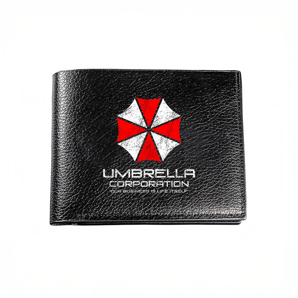 Men Accessories Photos - กระเป๋าสตางค์ผู้ชายลายโลโก้ Umbrella Corporation ดีไซน์แฟชั่นลำลองสำหรับธุรกิจ ลายตราสัญลักษณ์สีแดงขาว อุปกรณ์เสริมที่มีสไตล์