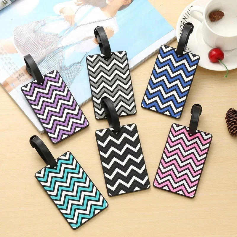 Men'S Accessories Holder - เรขาคณิตแท็กกระเป๋าเดินทางสําหรับผู้หญิงผู้ชาย PVC ชื่อสัมภาระแท็กกระเป๋าเดินทางที่อยู่ผู้ถือป้ายอุปกรณ์เสริมการเดินทาง
