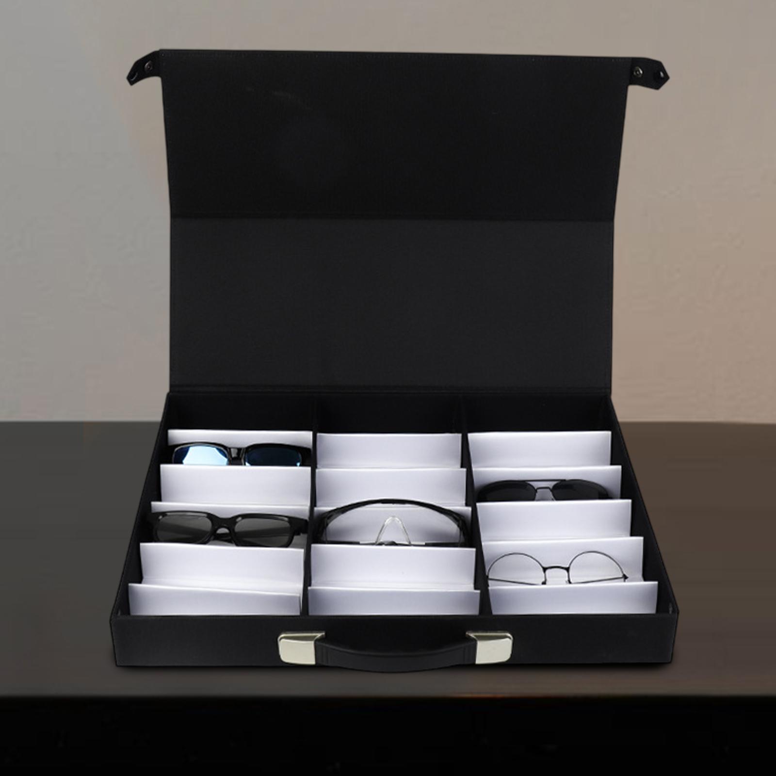 Men Accessories Drawer - กล่องเก็บแว่นกันแดด 18 ช่อง แฟชั่นสำหรับผู้หญิงผู้ชาย กล่องโชว์แว่นตาสำหรับลิ้นชัก ตู้เสื้อผ้า