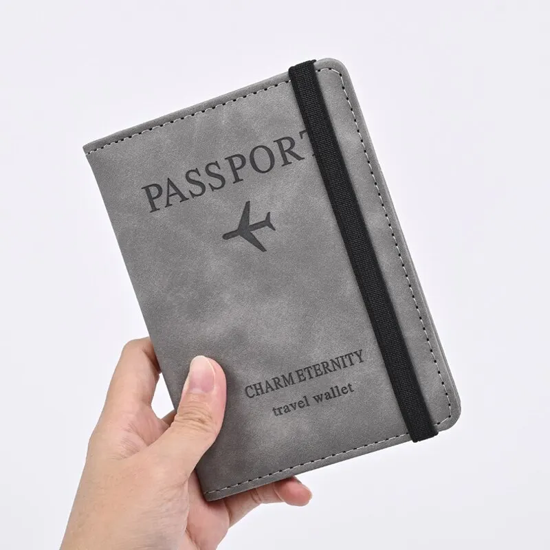 Passport Wallet Rfid - ผู้ชาย PU หนังกระเป๋าสตางค์หนังสือเดินทางกระเป๋าเดินทางชายอุปกรณ์เสริมกระเป๋าเดินทางพกพาหนังสือเดินทางธุรกิจกระเป๋าสตางค์