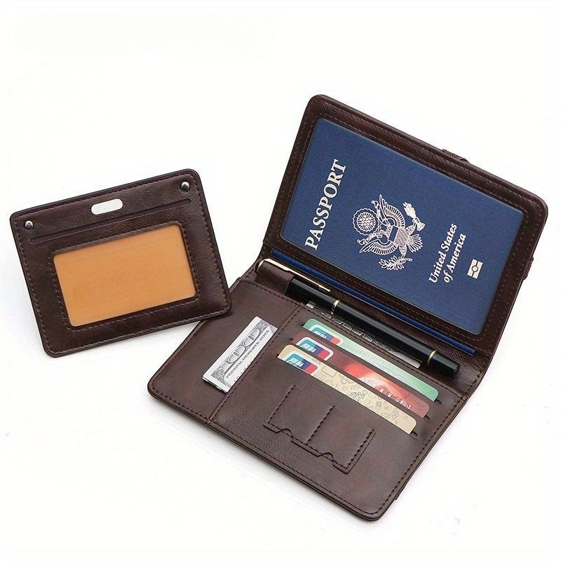 Passport Wallet Rfid - กระเป๋าใส่หนังสือเดินทางน้ำหนักเบา 1 ชิ้น ป้องกัน RFID ช่องใส่ของหลายช่อง