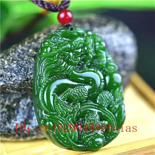 ธรรมชาติสีเขียวจีนหยกมังกรจี้ส - Men Accessories Gift บทวิจารณ์และราคา