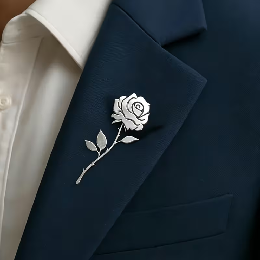 เข็มกลัดดอกกุหลาบแบบกำหนดเองสำ - Men Accessories Photos บทวิจารณ์และราคา