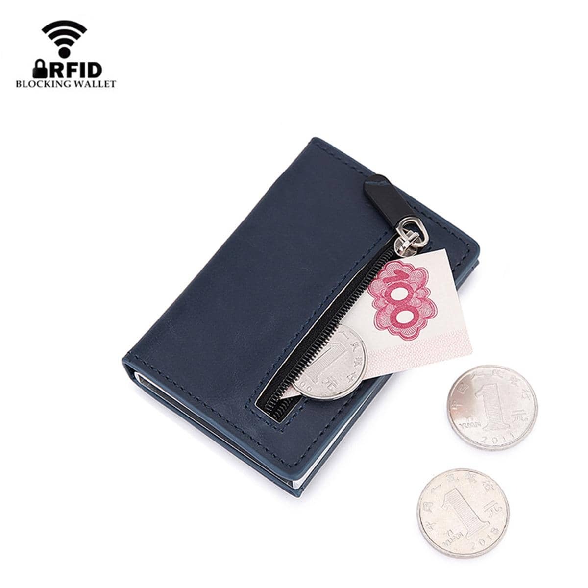 กระเป๋าใส่บัตร RFID ป้องกันการ - Coin Holder Men บทวิจารณ์และราคา