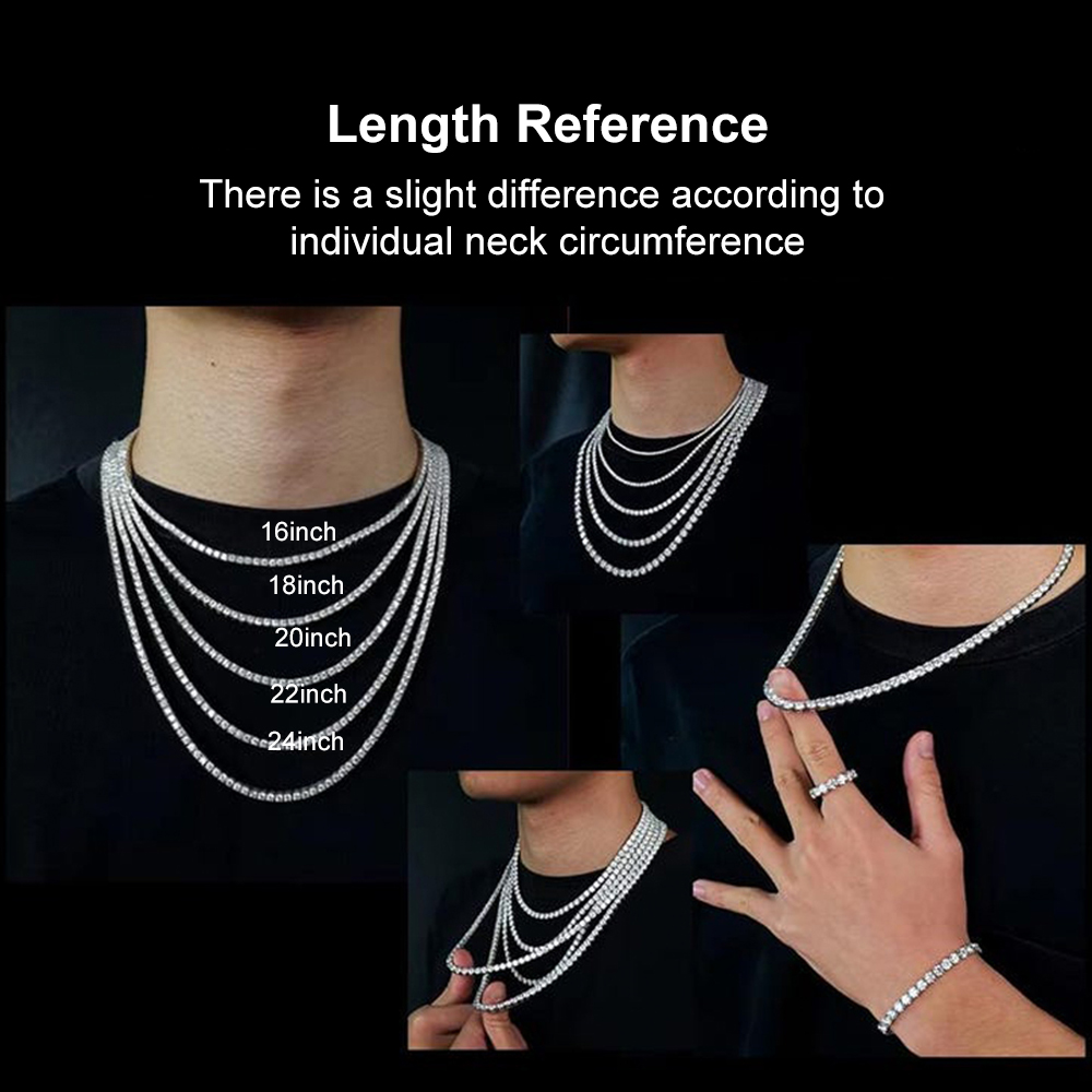 สร้อยคอเทนนิสเพชรโมอิสซาไนต์แท - Men Accessories Neck Chain บทวิจารณ์และราคา
