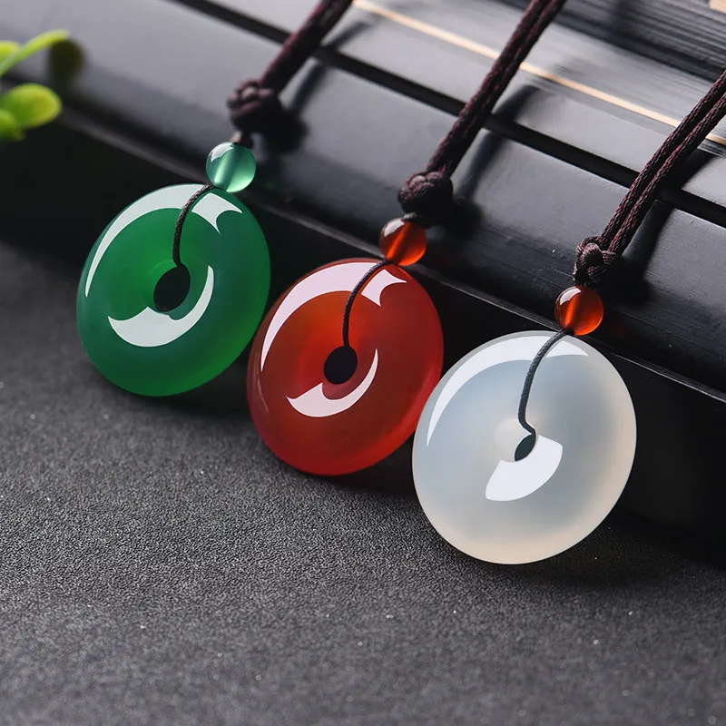 ธรรมชาติMulticolorหยกDonutจี้ส - Men Accessories Gift บทวิจารณ์และราคา