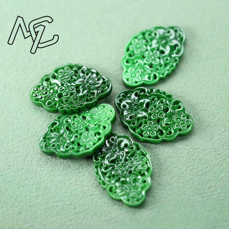 2 ชิ้น DIY หยกเขียวธรรมชาติแบบ - Men Accessories Gift บทวิจารณ์และราคา