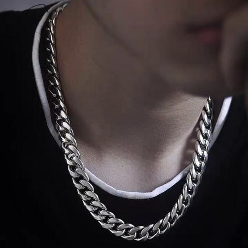 สร้อยคอเงินแท้ 925 ชุบแบบ Cuba - Men Accessories Neck Chain บทวิจารณ์และราคา