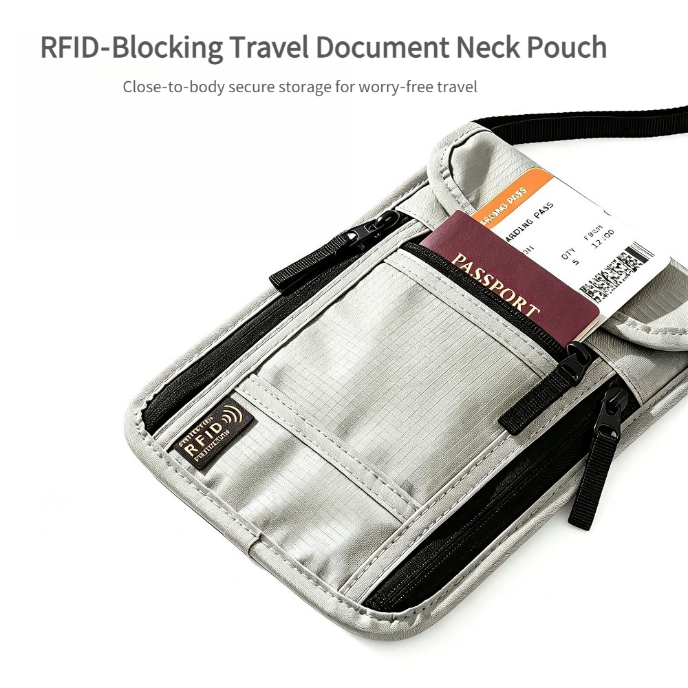 กระเป๋าใส่พาสปอร์ตแบบคล้องคอสำ - Passport Wallet Rfid บทวิจารณ์และราคา