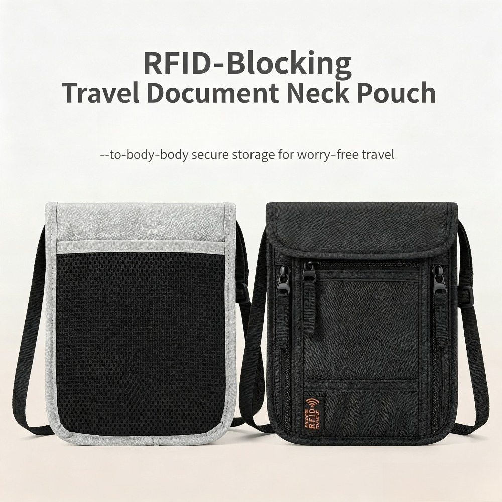 กระเป๋าใส่พาสปอร์ตแบบคล้องคอสำ - Passport Wallet Rfid บทวิจารณ์และราคา