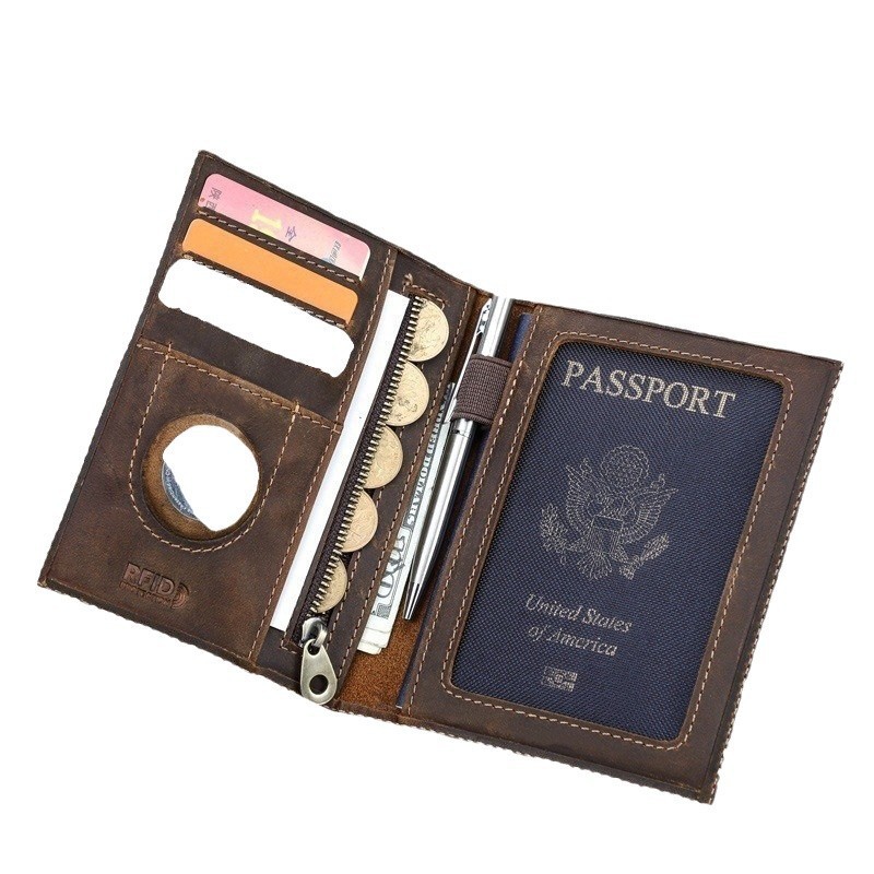 โลโก้ที่กําหนดเองของแท้หนัง Sl - Passport Wallet Rfid บทวิจารณ์และราคา