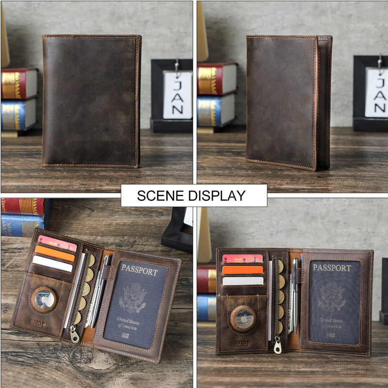 โลโก้ที่กําหนดเองของแท้หนัง Sl - Passport Wallet Rfid บทวิจารณ์และราคา