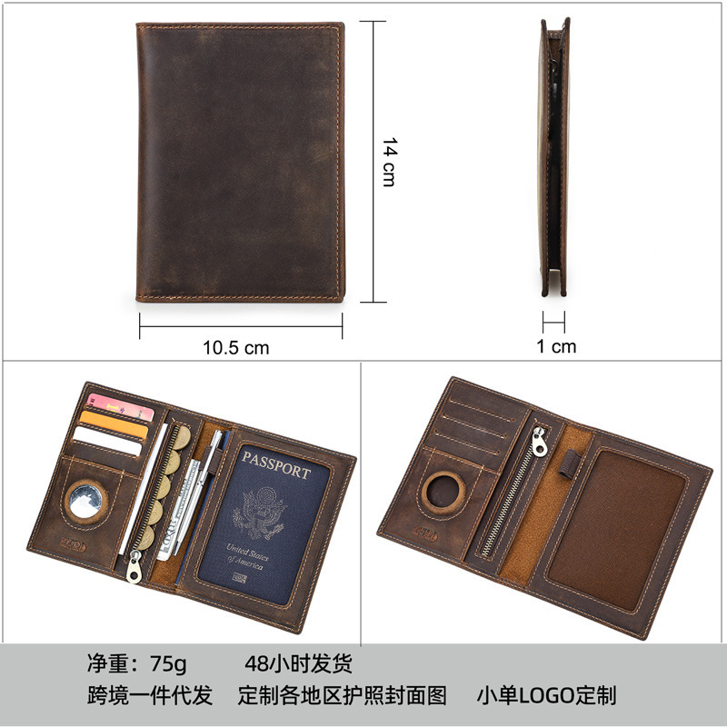 โลโก้ที่กําหนดเองของแท้หนัง Sl - Passport Wallet Rfid บทวิจารณ์และราคา