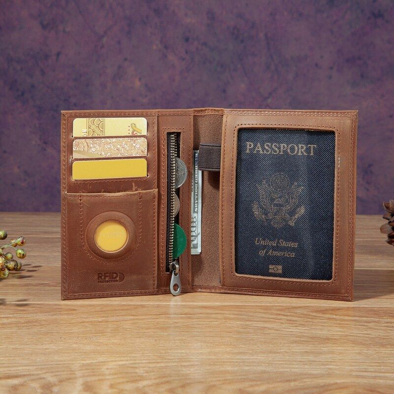 กระเป๋าใส่พาสปอร์ตหนังแท้แฟชั่ - Passport Wallet Rfid บทวิจารณ์และราคา